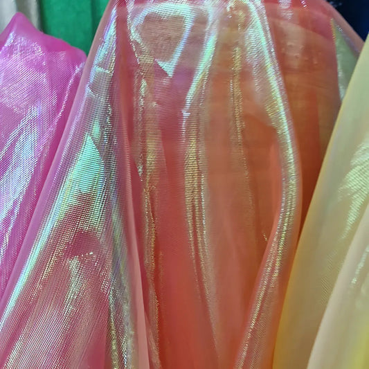 Tela organza tornasol color naranja