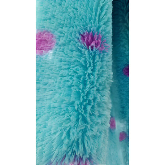 Tela de peluche suave turquesa tipo Sulley por metro