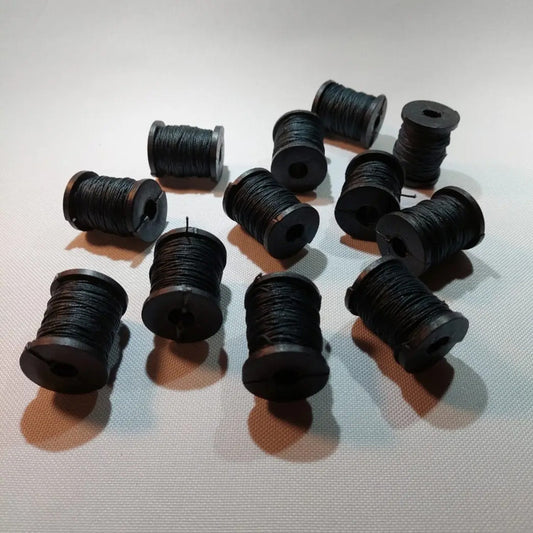 Hilo de algodón y cáñamo para pulseras, paquete con 48 carretes, negro