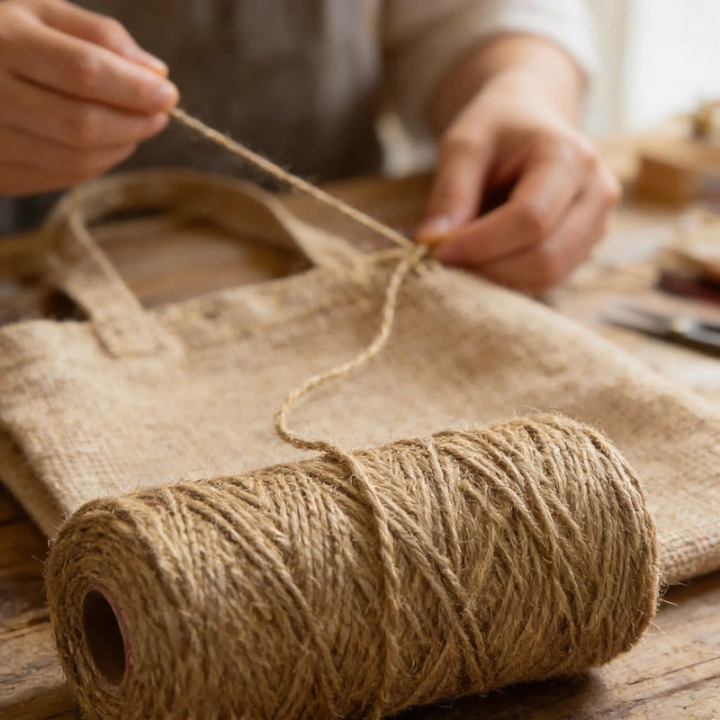 Cordón Natural De Yute - Hilo Orgánico - Burlap (1 Kg)