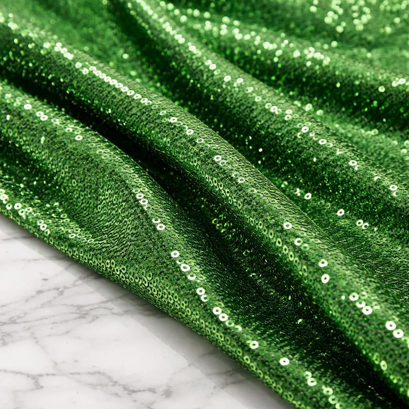 Tela Con Lentejuelas Varios Colores Vestidos De Gala (1 M) Verde Metálico
