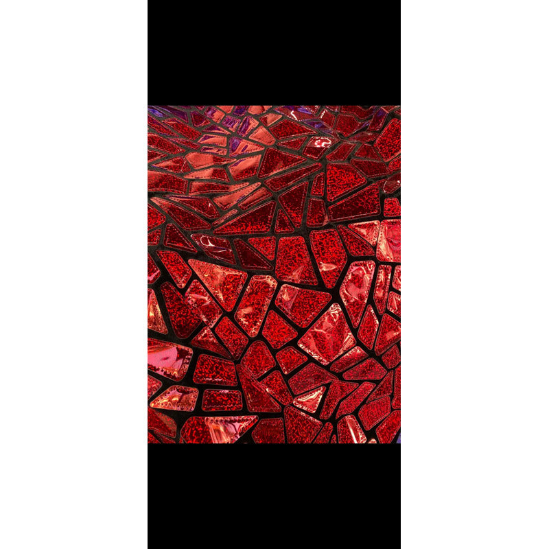 Tela Premium De Terciopelo Con Espejo Vestuario Circo (5m) Rojo Holografico Terciopelo Espejo