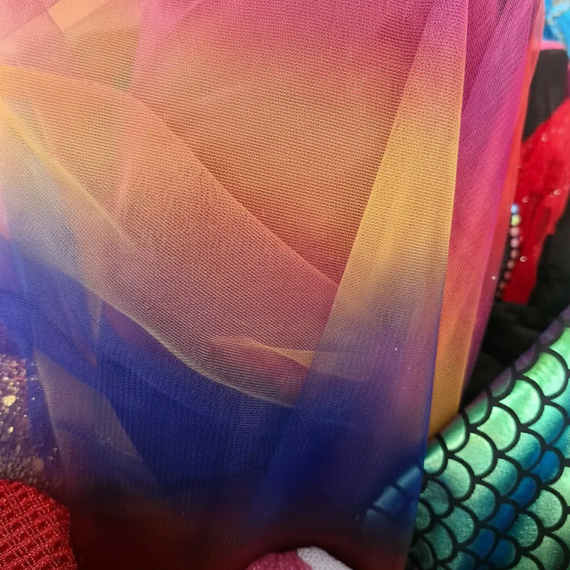 Tul De Color Degradado (1 Metro) Colores Intensos