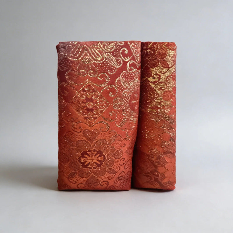 Tela Jacquard Litúrgica Para Iglesia Altar 2m Naranja Oscuro Litúrgica