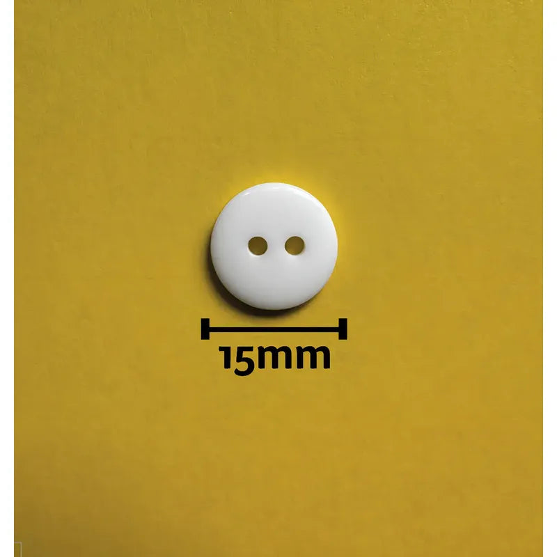Botones De Pasta Para Costura Trikel, Redondos Y Con 2 Hoyos, De 15mm Pack De 144 Unidades Blanco 1.5 Mm