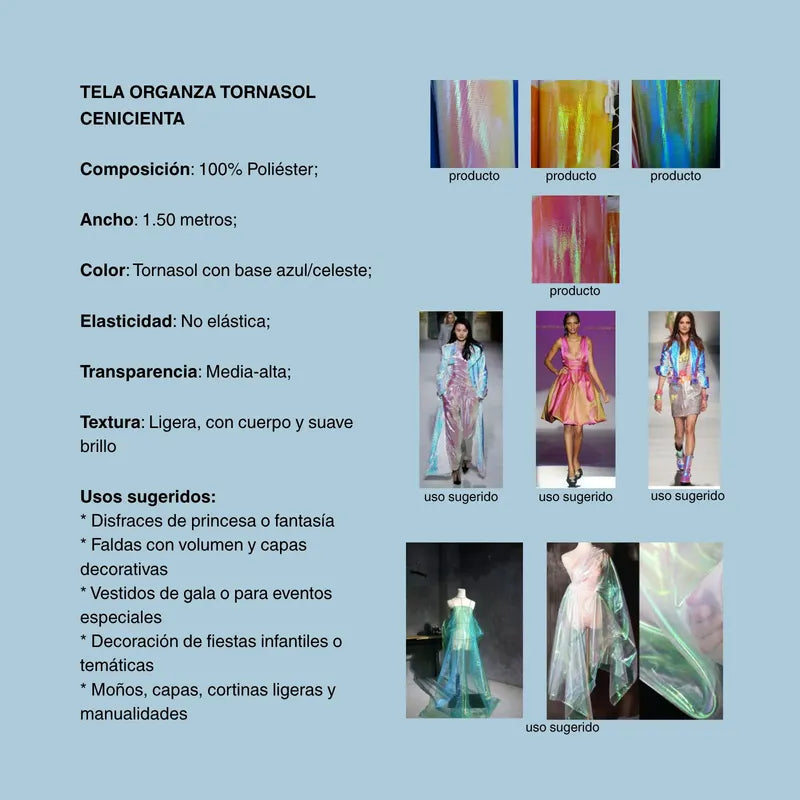 Tela Organza Tornasol Cenicienta Rígida Con Cuerpo (1 M) Fucsia