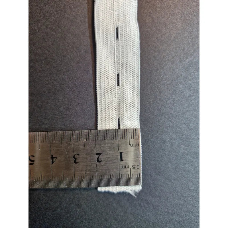Elástico De Ojal Para Confección Ajustable 2cm -25 Mts Ojal Blanco