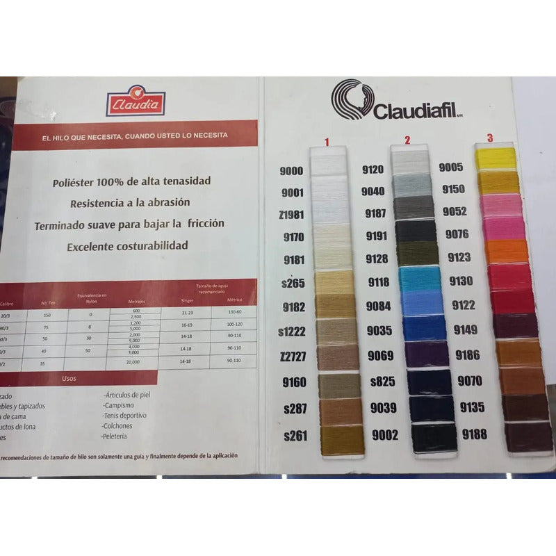 Hilo Para Tapiceria Claudiafil 60/3 2000m (paquete 2pz) Blanco