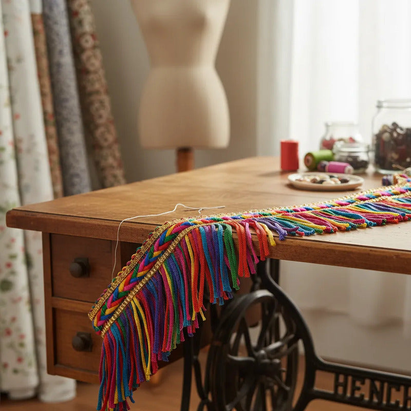 Fleco De Colores Con Trenza (1 Rollo) Dorado