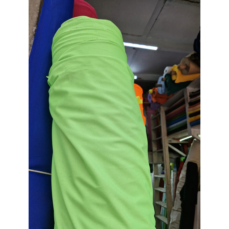 Tela Poliester Fluorescente 1.60m Para Chaleco -1mt. Verde Liso Neon