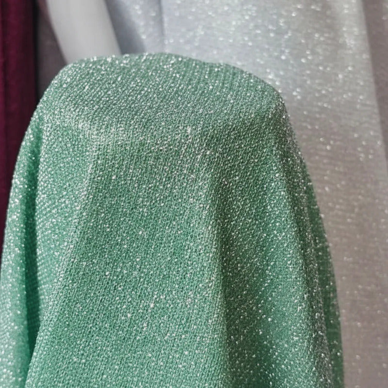 Tela De Punto Con Glitter Vestidos De Gala Graduaciones(1 M) Agua