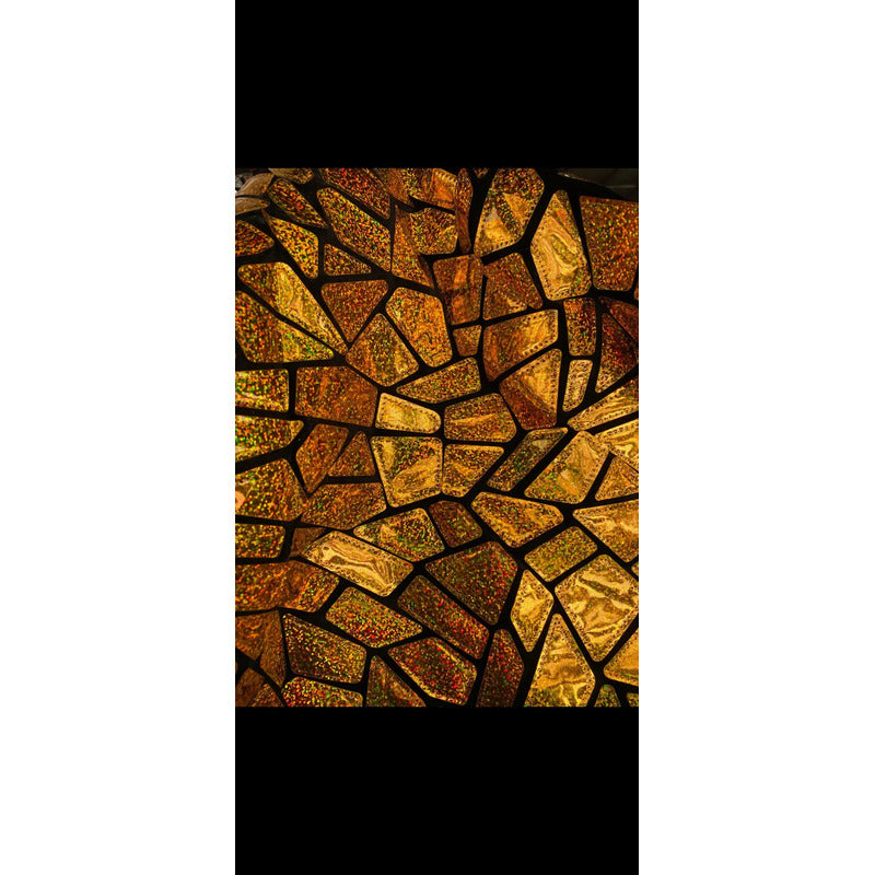 Tela Premium De Terciopelo Con Espejo Vestuario Circo (5m) Dorado Holografico Terciopelo Espejo