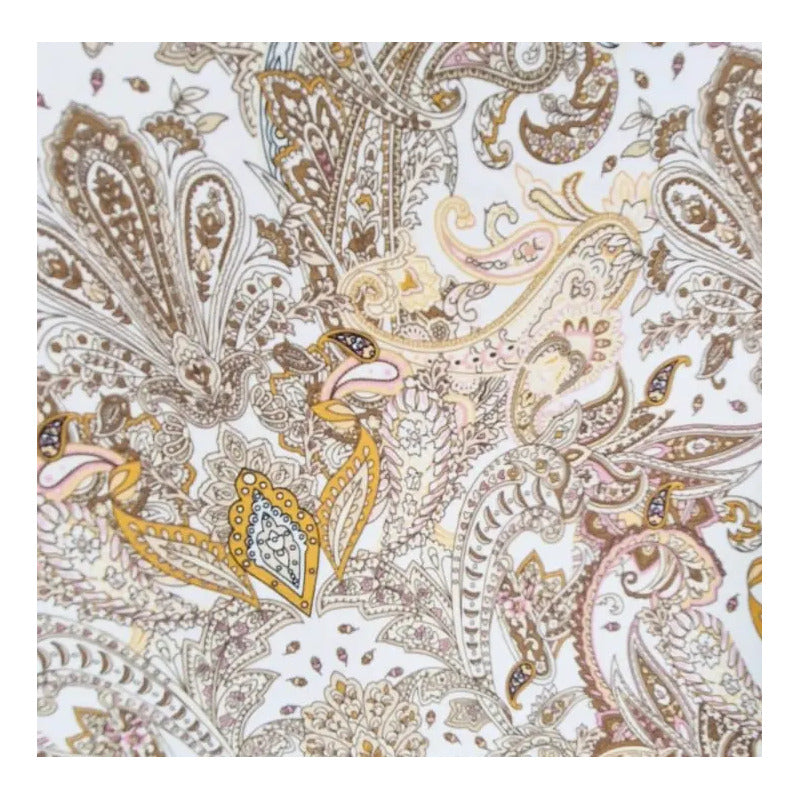 Tela De Satin Silki Estampada Imitación Seda (1 Metro) Marrón Claro Estampado