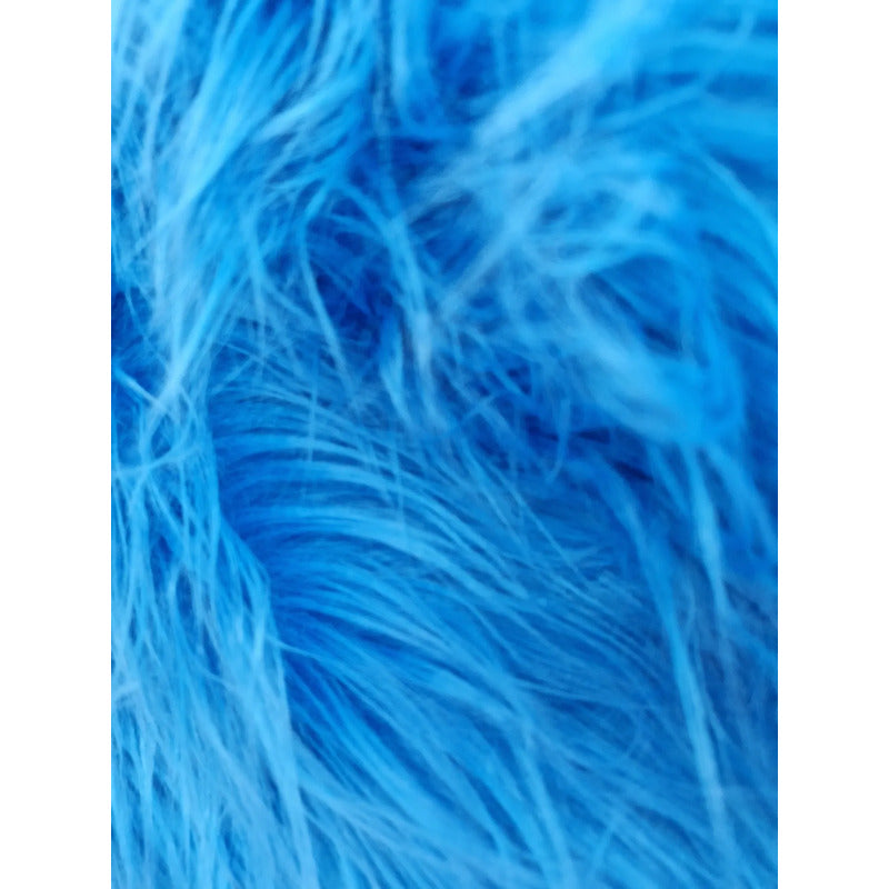 Tela Peluche Pelo Largo Suave Premium ( 1 Metro) Azul Turquesa Peluche Largo