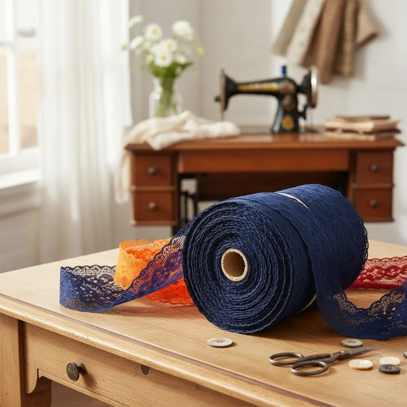 Encaje De Tira O Para Rasgar Varios Colores (1 M) Azul Marino