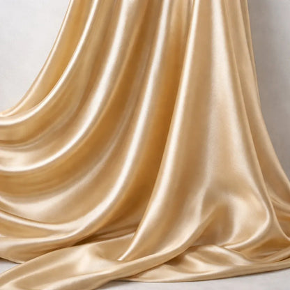 Tela  Satin Back , Para Vestido Y Pijamas( 1 Metro) Dorado Liso