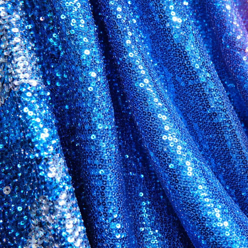 Tela Con Lentejuelas Varios Colores Vestidos De Gala (1 M) Azul Metálico