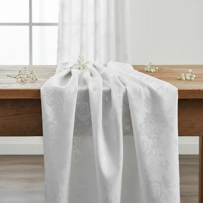 Tela Raso Jaquard, Vestidos (1metro) Blanco Relieve