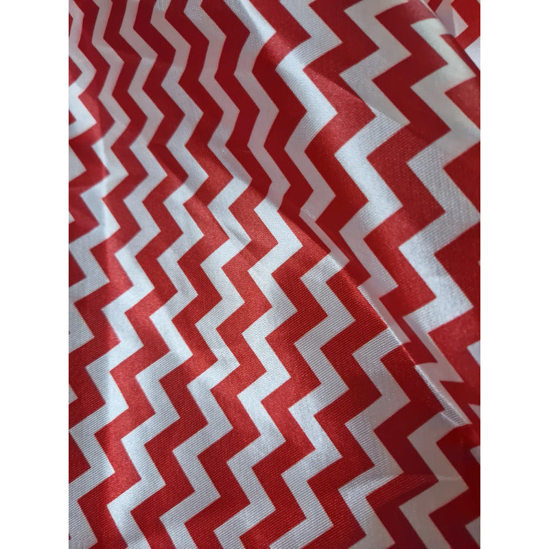 Tela Satinada De Zig Zag ( 1 Metro) Rojo Zig. Zag