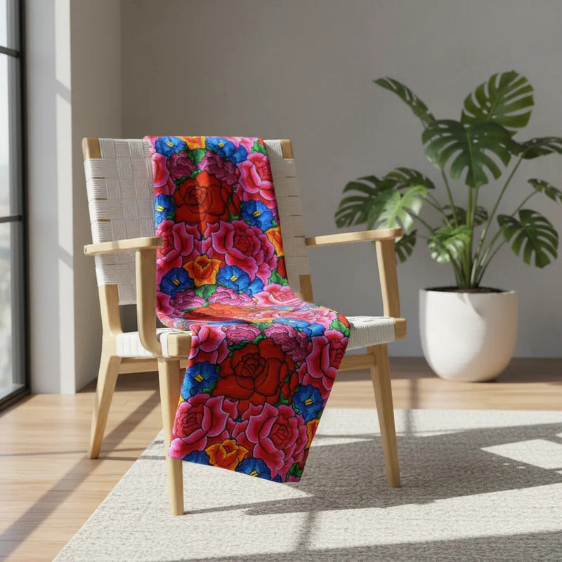 Tela Estampada Patrones México Flores Aves Mayoreo (10m)