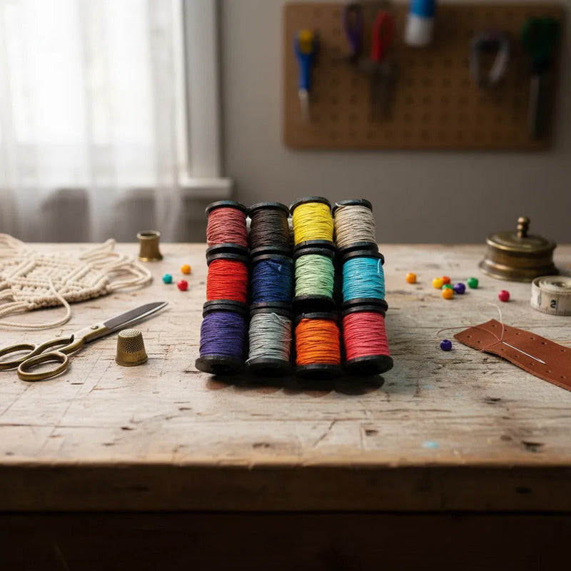 Hilo Cáñamo 12 Pzas. De 12 Mts. Negro, Blanco O Colores. Colores