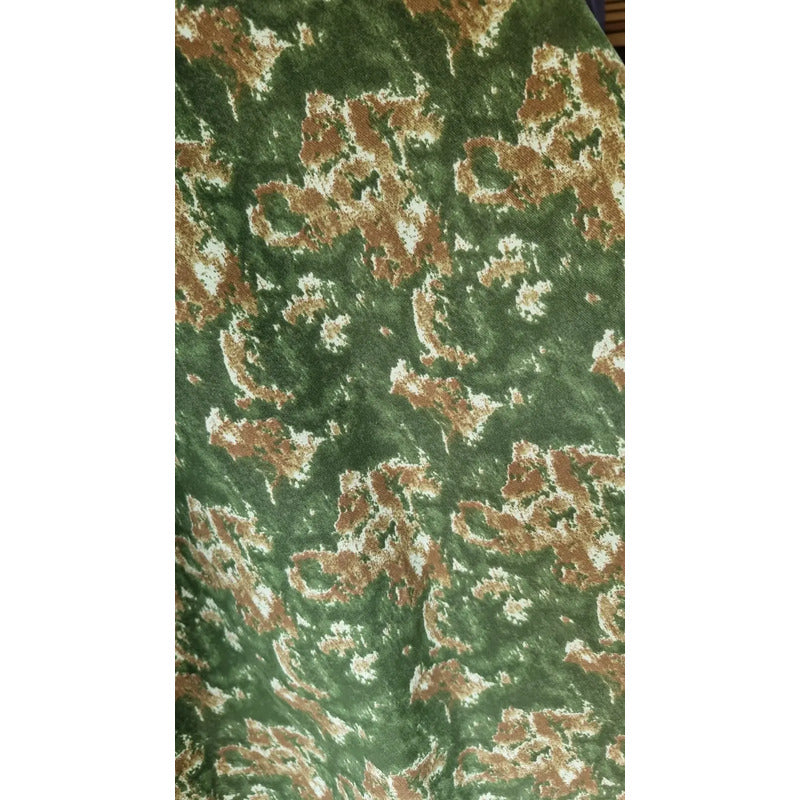 Tela Gabardina Con Estampado De Camuflaje 50% Algodón Verde Musgo Abstracto