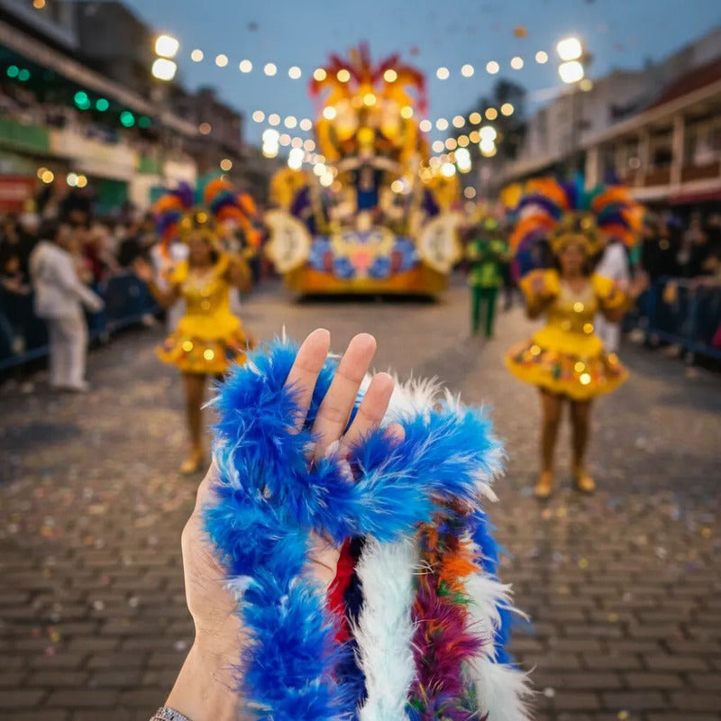 Boa Estola Marabu Trikelle - Plumas Artificiales Elegantes Azul