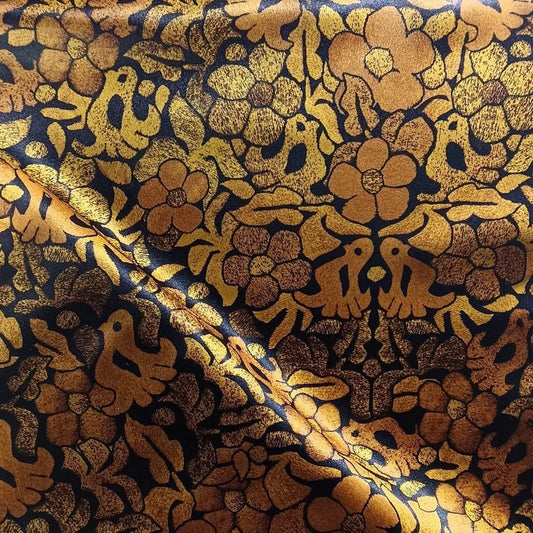 Tela Estampada Patrones México Flores Y Aves Coloridos  (1m)