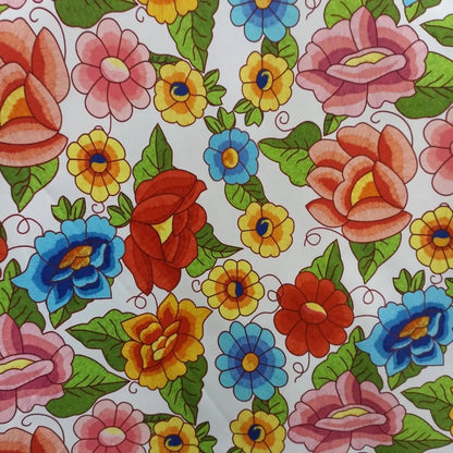 Tela Estampada México Efecto Bordado Y Mandalas (1 Metro)