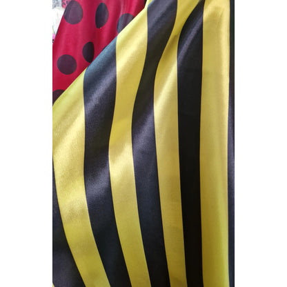 Tela De Abeja Satinada (1 Metro ) Amarillo 3cm X 3 Cm Rayas 3x3