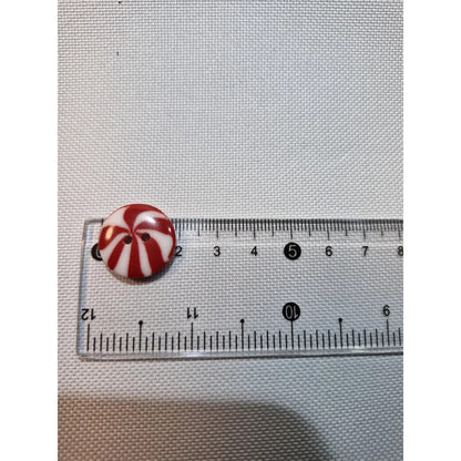 Botón Navideño Caramelo T-30 De 19mm Con 72 Pzas. Rojo/blanco Caramelo