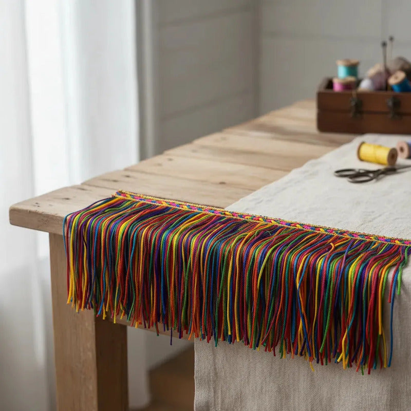 Fleco De Colores Con Trenza ( 25 Metros ) Multicolor