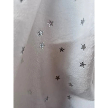 Tela Microtech Blanca Con Estrellas Plateadas (1 Metro) Blanco Estrellas