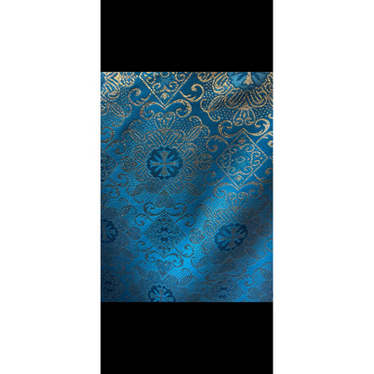Tela Jacquard Litúrgica Para Iglesia Altar 2m Turquesa Litúrgica