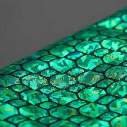 Tela De Lycra Holográfica Con Diseño De Escamas (1m)
