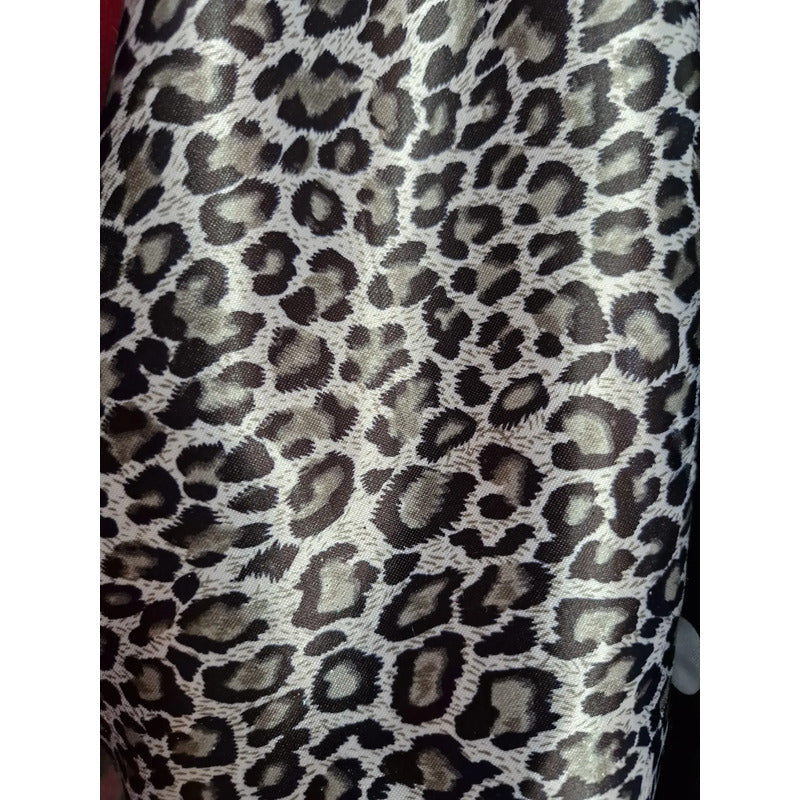 Tela Satinada De Leopardo ( 1 Metro) Gris Satín Leopardo