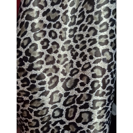 Tela satín leopardo gris por metro