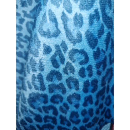 Tela  Afelpada Microtech De Leopardo (1metro) Azul Turquesa Microtech Leopardo