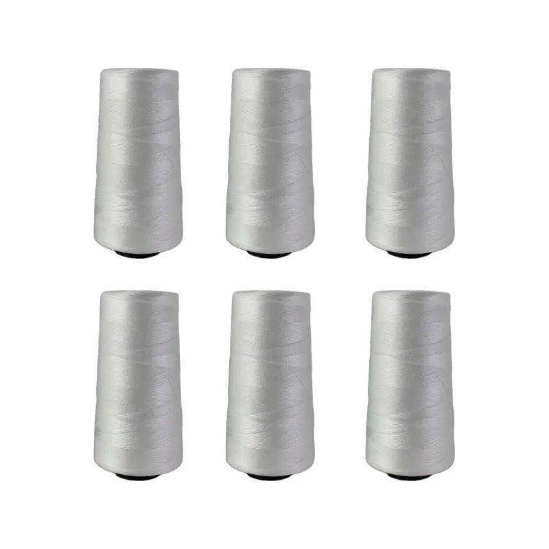 Hilo Duralon Máquina Over 80g De Colores (paquete C/6pz)  Blanco