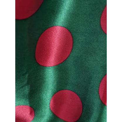 Tela Satinada Bolas Grandes Rojas ( 1metro) Verde Satin Bolas Grandes