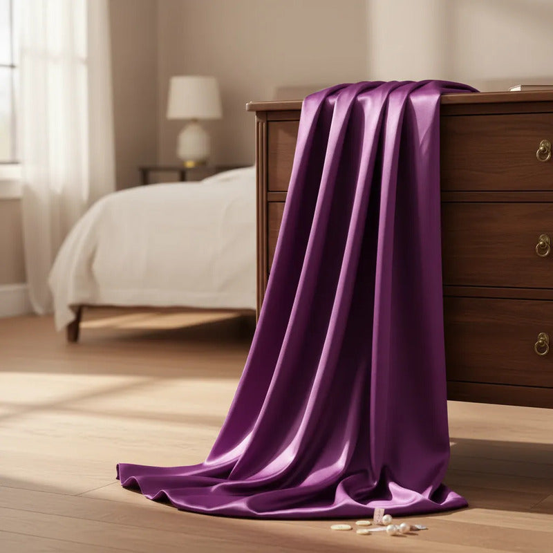 Tela  Satin Back , Para Vestido Y Pijamas( 1 Metro) Bugambilia Liso