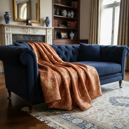 Tela Jacquard Litúrgica Para Iglesia Altar 2m Naranja Oscuro Litúrgica