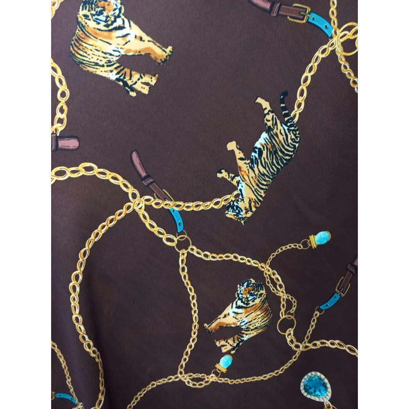 Tela Estampada Con Cadenas (1 Metro)