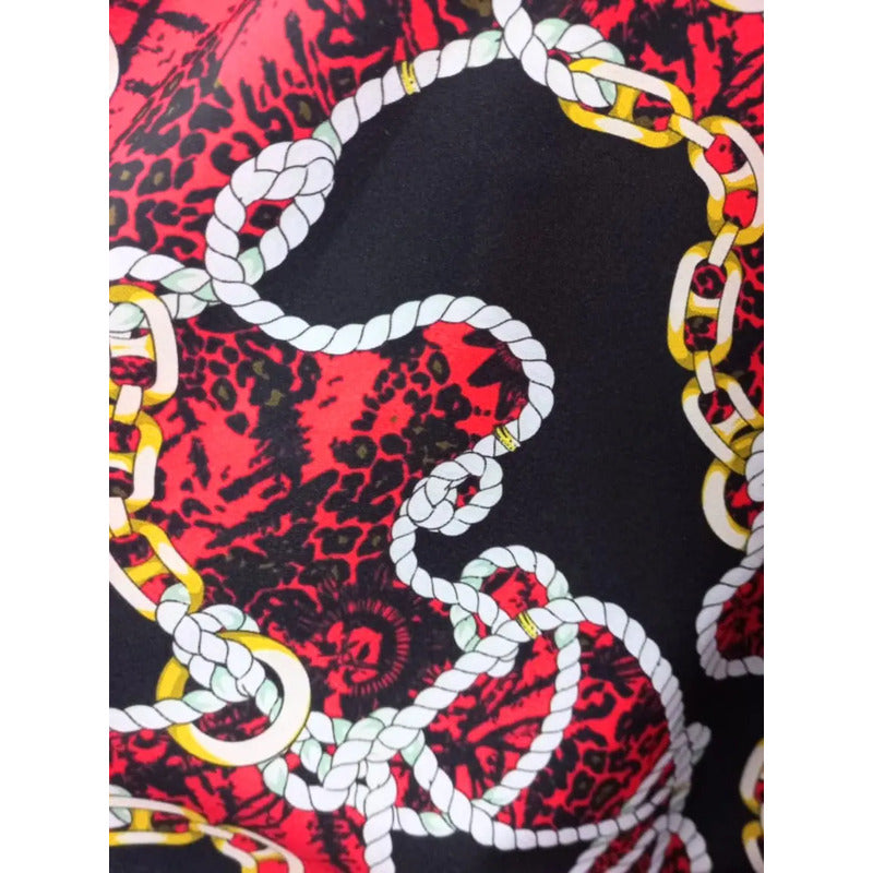 Tela Estampada Con Cadenas (1 Metro)