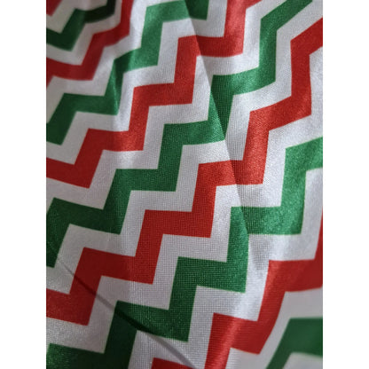 Tela Satinada De Zig Zag ( 1 Metro) Tricolor Zig Zag