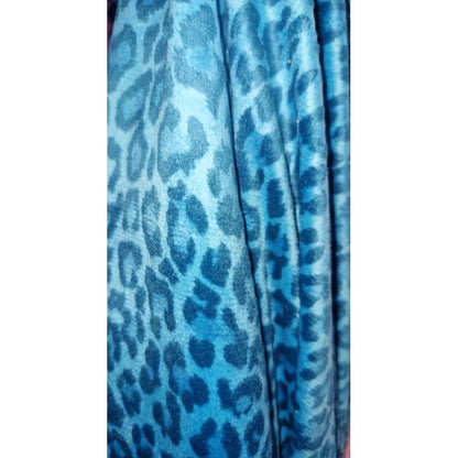Tela  Afelpada Microtech De Leopardo (1metro) Azul Turquesa Microtech Leopardo
