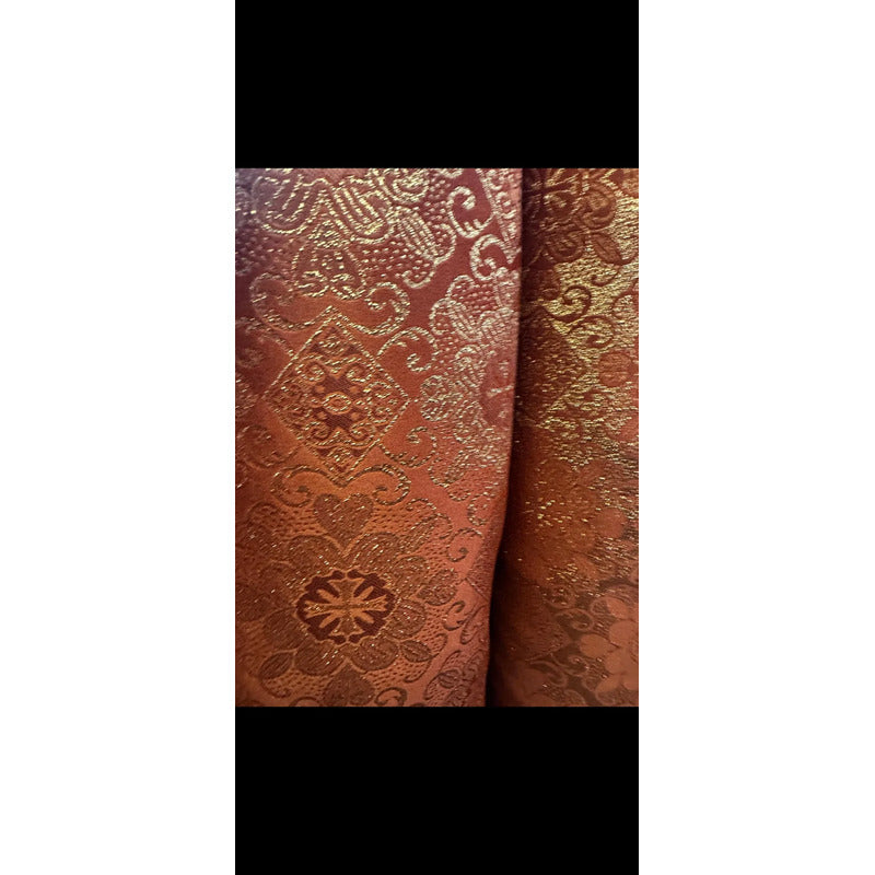 Tela Jacquard Litúrgica Para Iglesia Altar 2m Naranja Oscuro Litúrgica