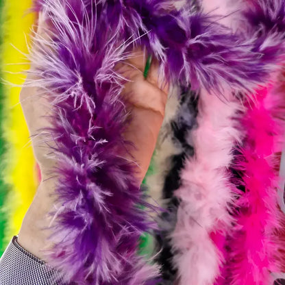 Boa Estola Marabu Trikelle - Plumas Artificiales Elegantes Violeta Jaspeado