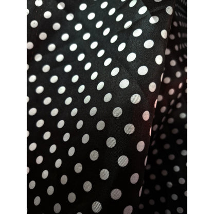Tela Lunares Satinada Vestuarios Y Más ( 1 Metro) Negro Lunares Blancos Chicos