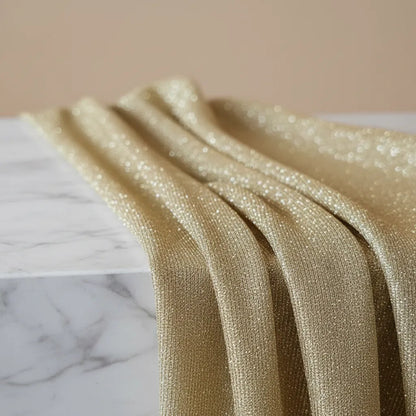 Tela De Punto Con Glitter Vestidos De Gala Graduaciones(1 M) Dorado